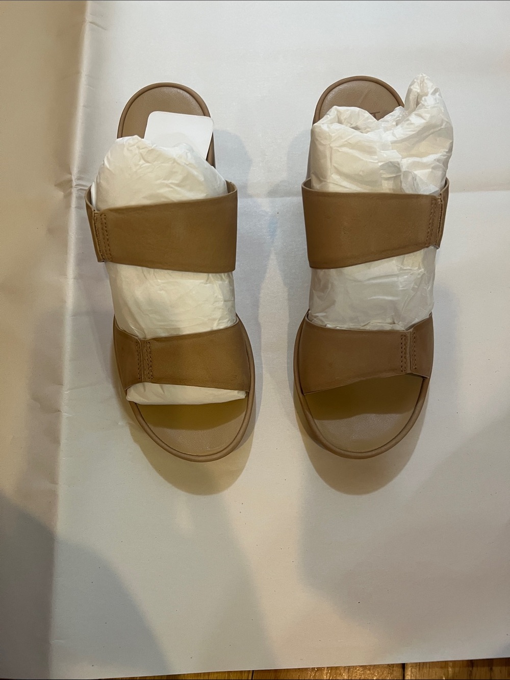 Naturalizer Tan Double-Strap Slide Sandals